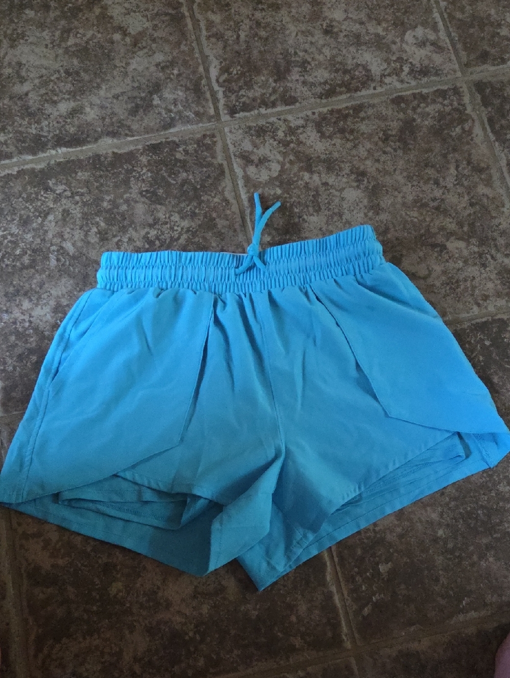 Mondetta Bright Aqua Elastic-Waist Athletic Shorts